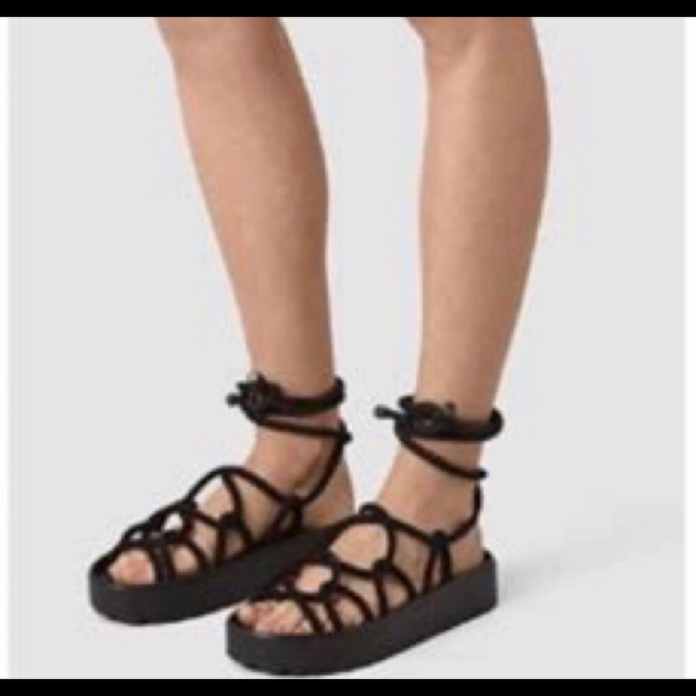 All Saints Black Gladiator Sandals